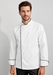 CH230ML Mens Al Dente Long Sleeve Chef Jacket - White/Black