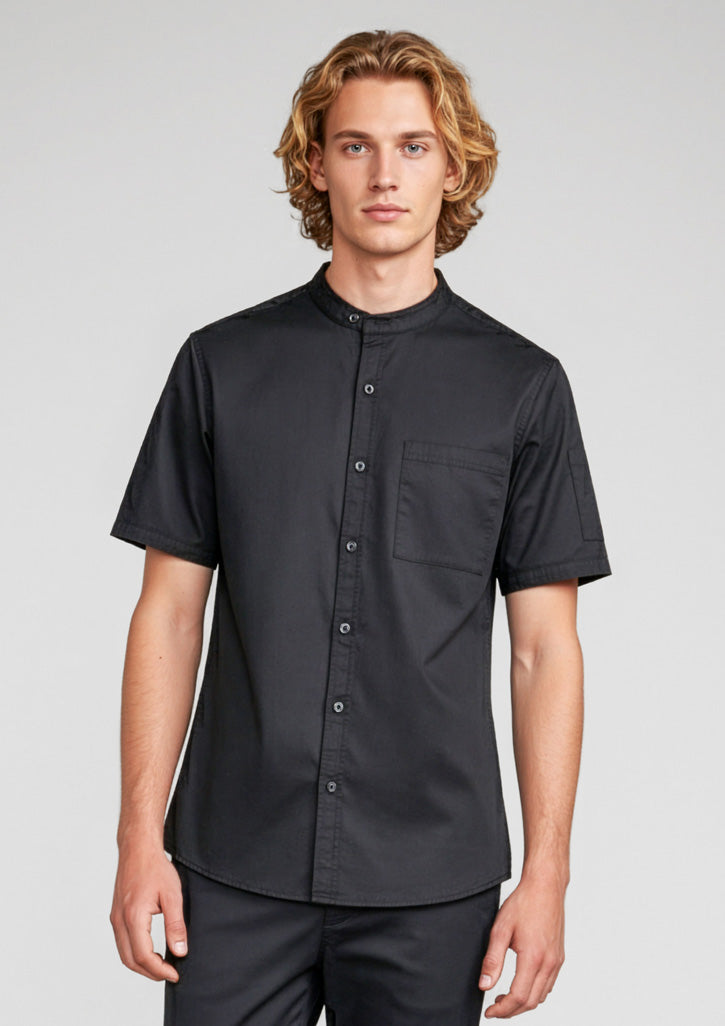 CH329MS Mens Salsa Short Sleeve Chef Shirt - Black