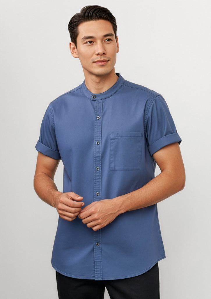 CH329MS Mens Salsa Short Sleeve Chef Shirt - Grey Smoke