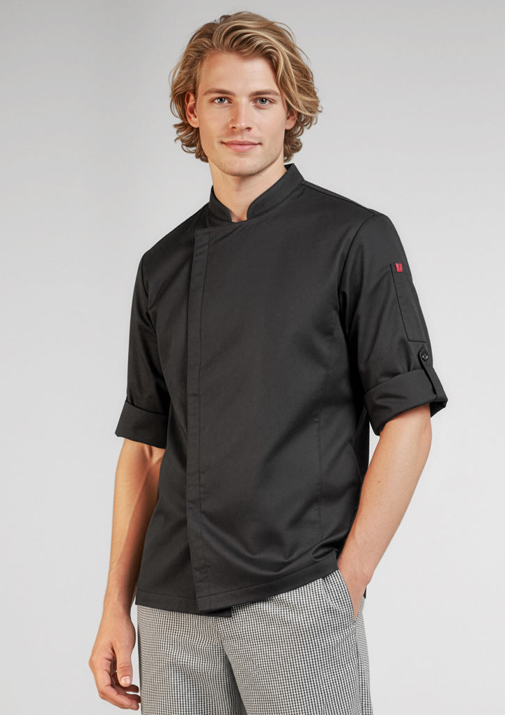 CH330ML Mens Alfresco Long Sleeve Chef Jacket - Black