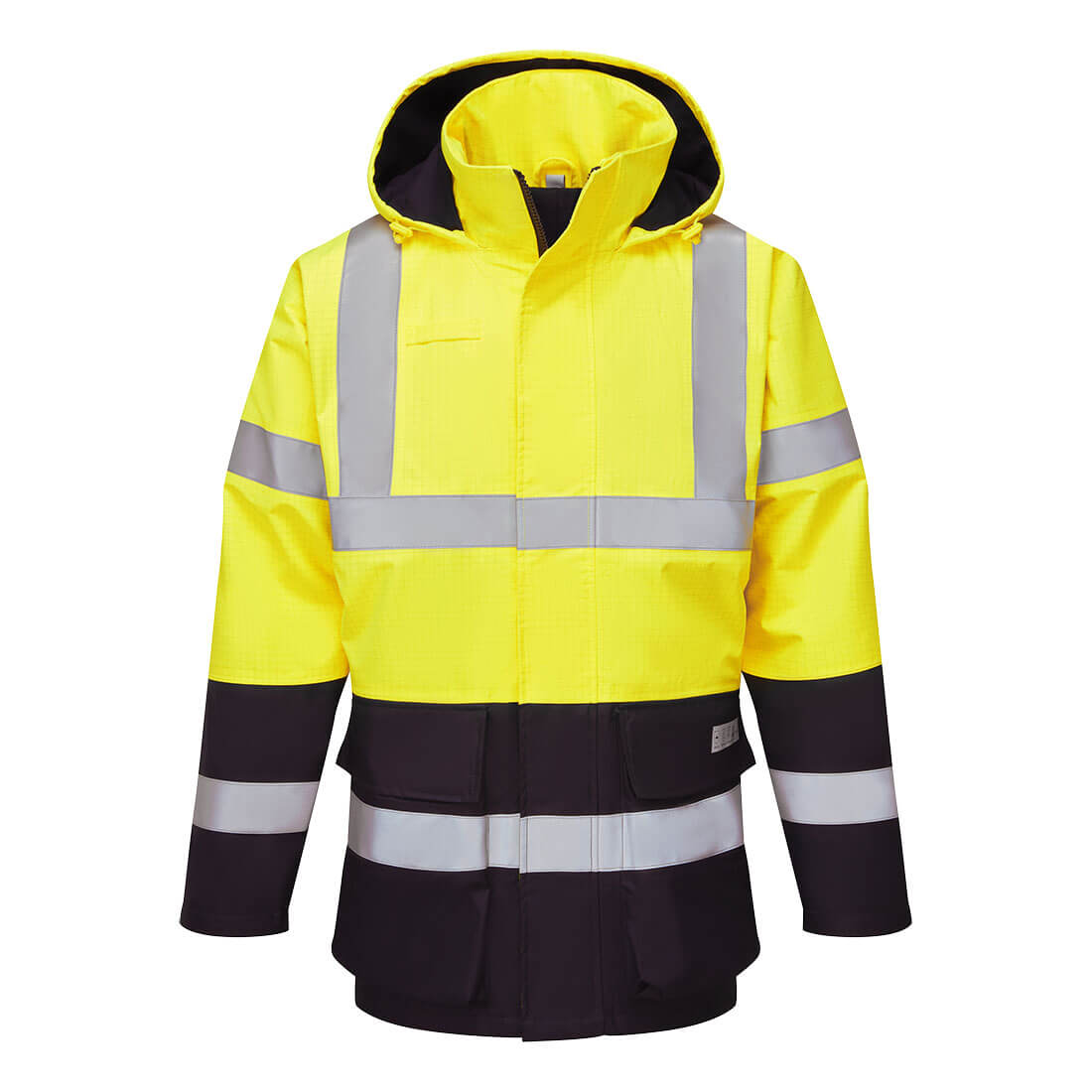 FR614 - Bizflame Rain FR Hi-Vis ARC Jacket in Yellow/Navy