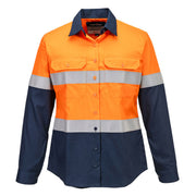 FR725 - Bizflame FR Women's Shirt in Orange/Navy