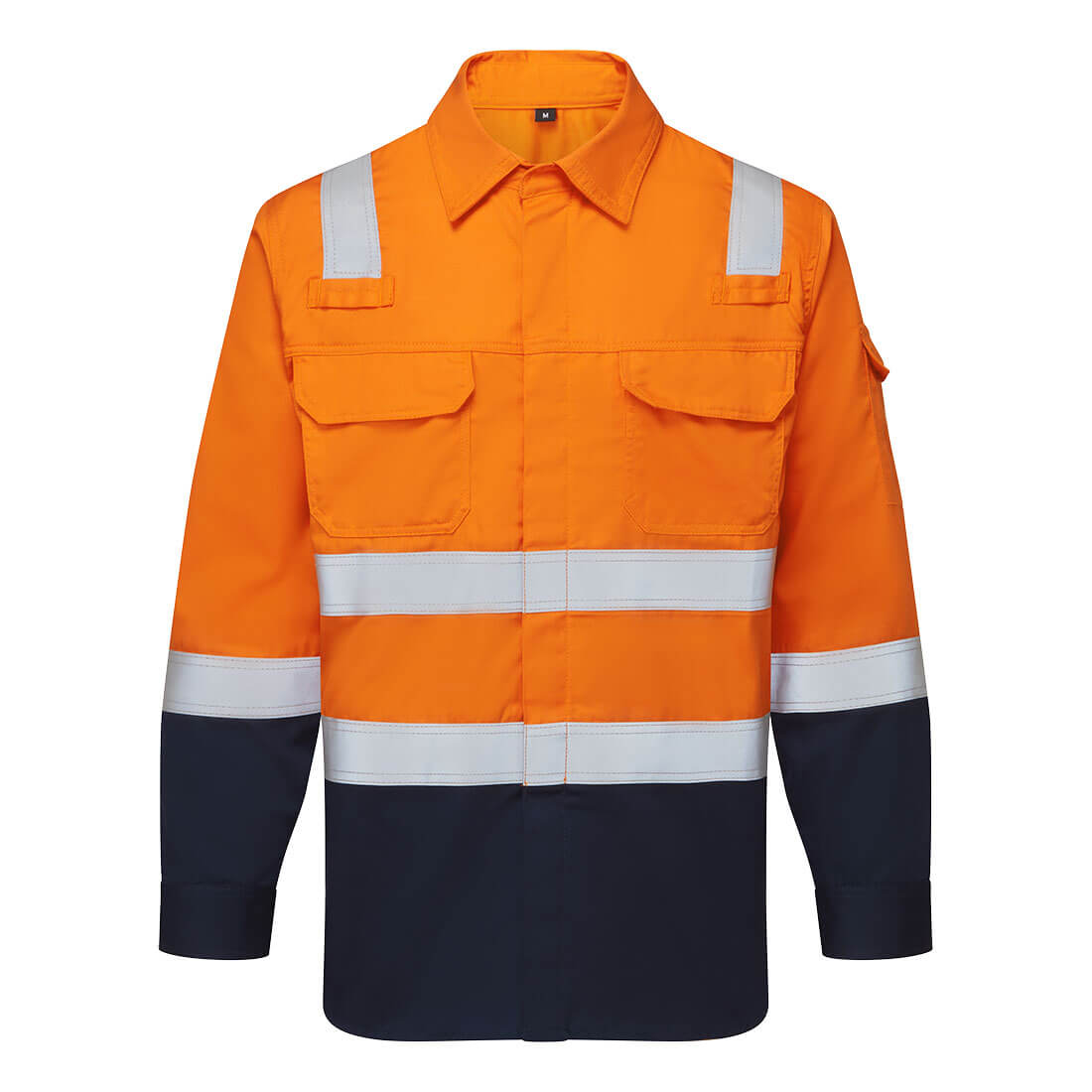 FR729 - Bizflame Work Two Tone FR Shirt in Orange/Navy
