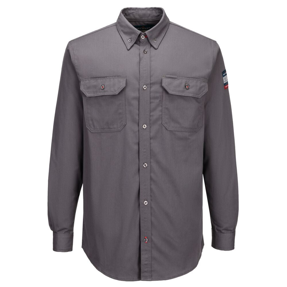 FR89 - Bizflame 88/12 FR Work Shirt in Grey