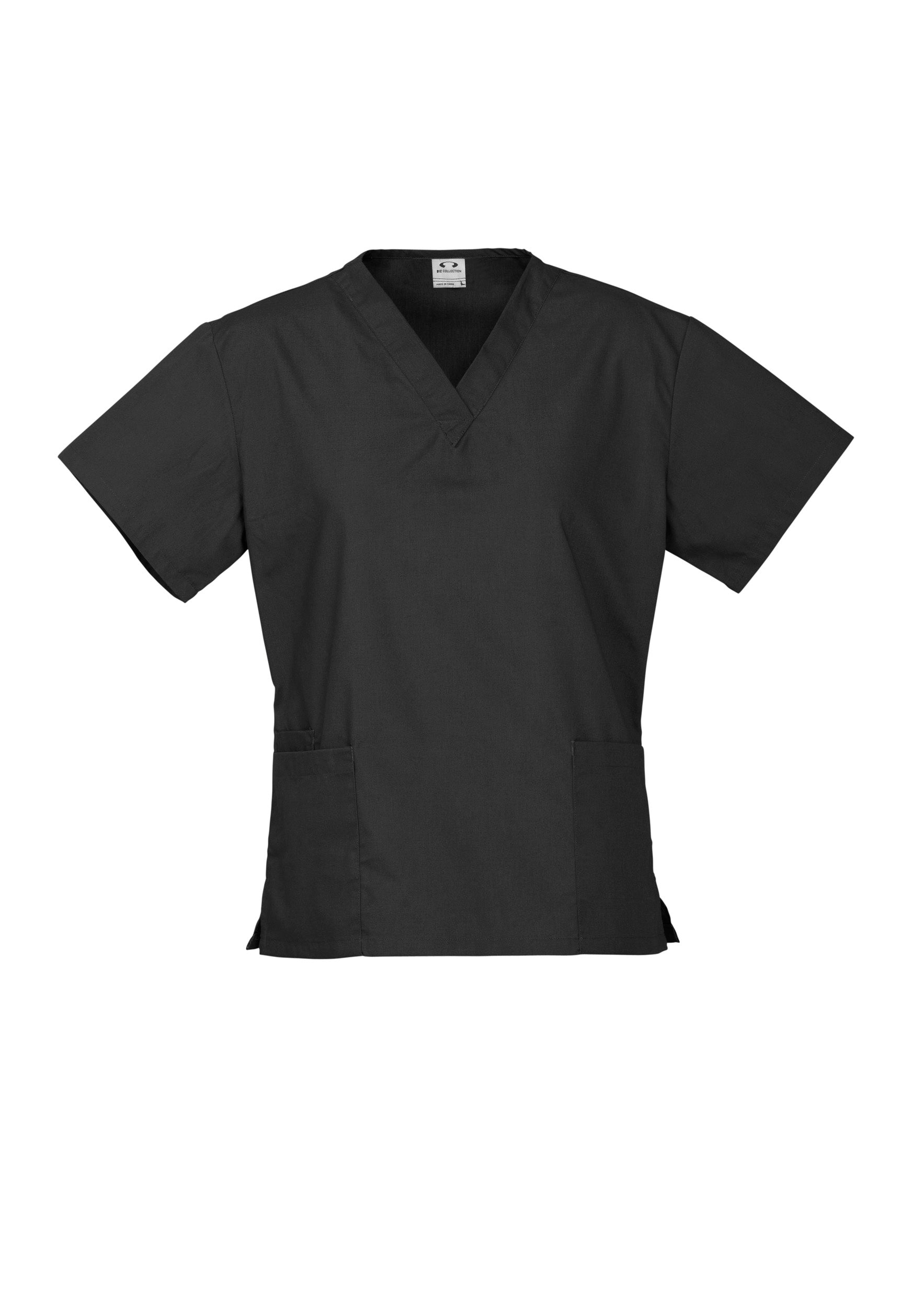 H10622 Womens Classic Scrub Top - Black