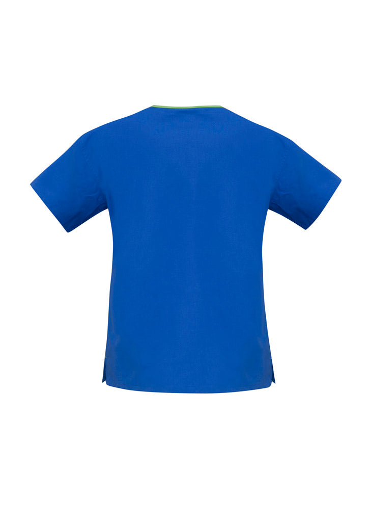 H10722 Womens Contrast Scrub Top - Royal/Lime