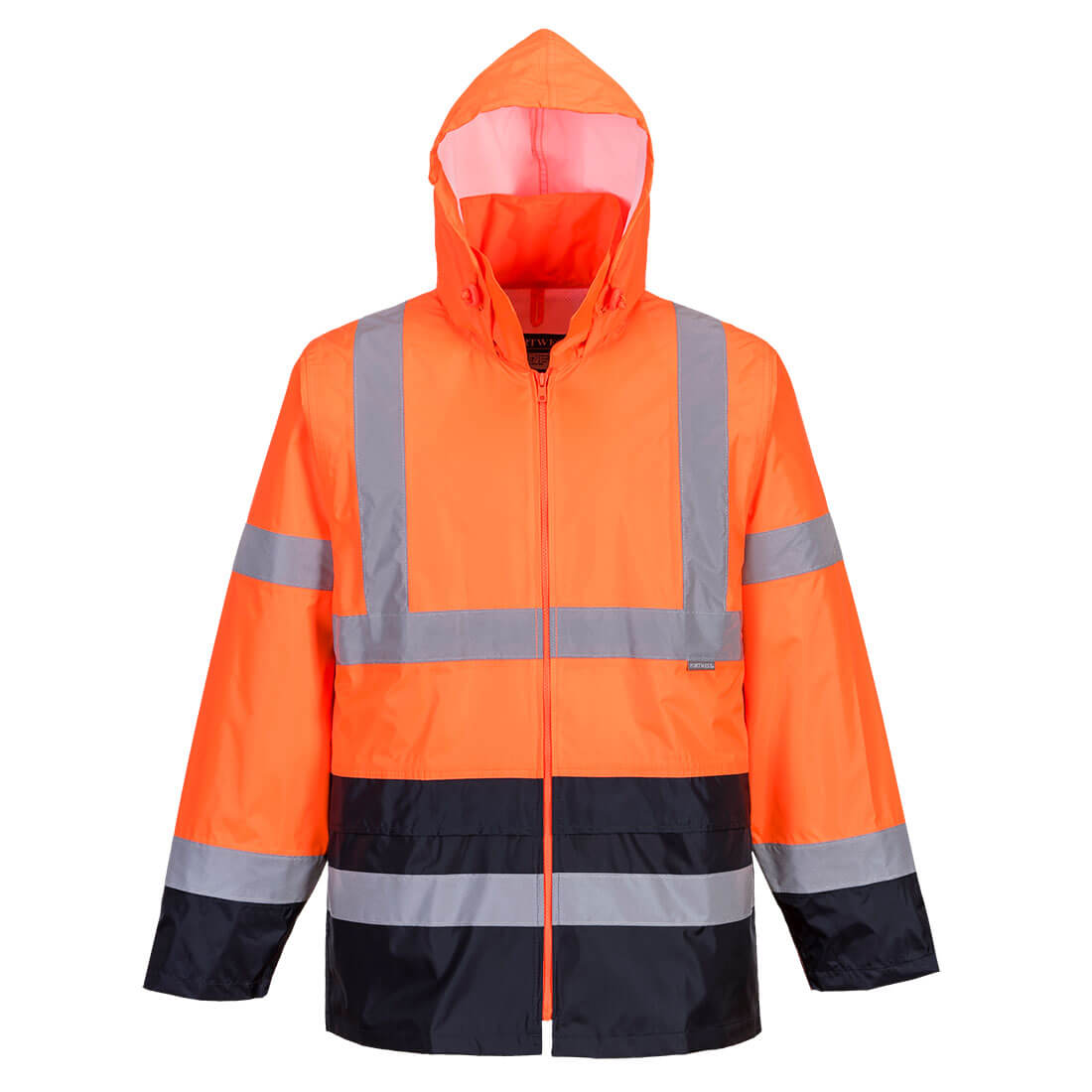 H443 - Hi-Vis Contrast Rain Traffic Jacket in Orange/Navy