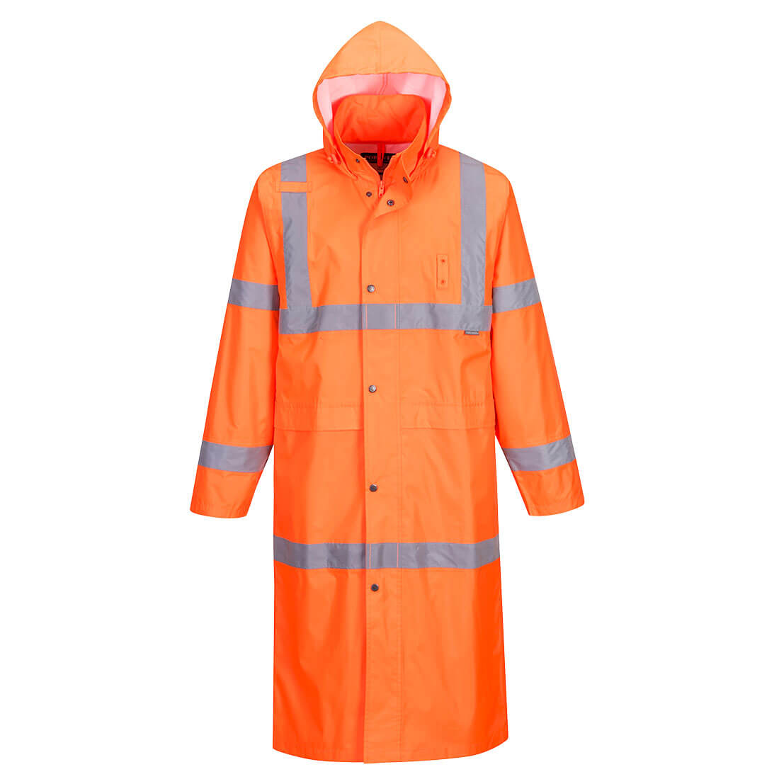H445 - Hi-Vis Rain Coat 122cm in Orange