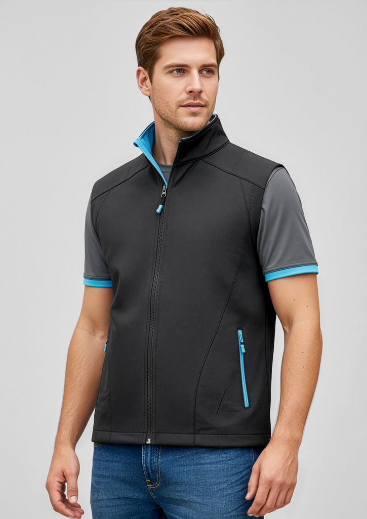 J404M Mens Geneva Vest - Black/Cyan