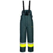 K8046 - Huski Hi-Vis Contrast Freezer Bib and Brace in Yellow/Forest Green