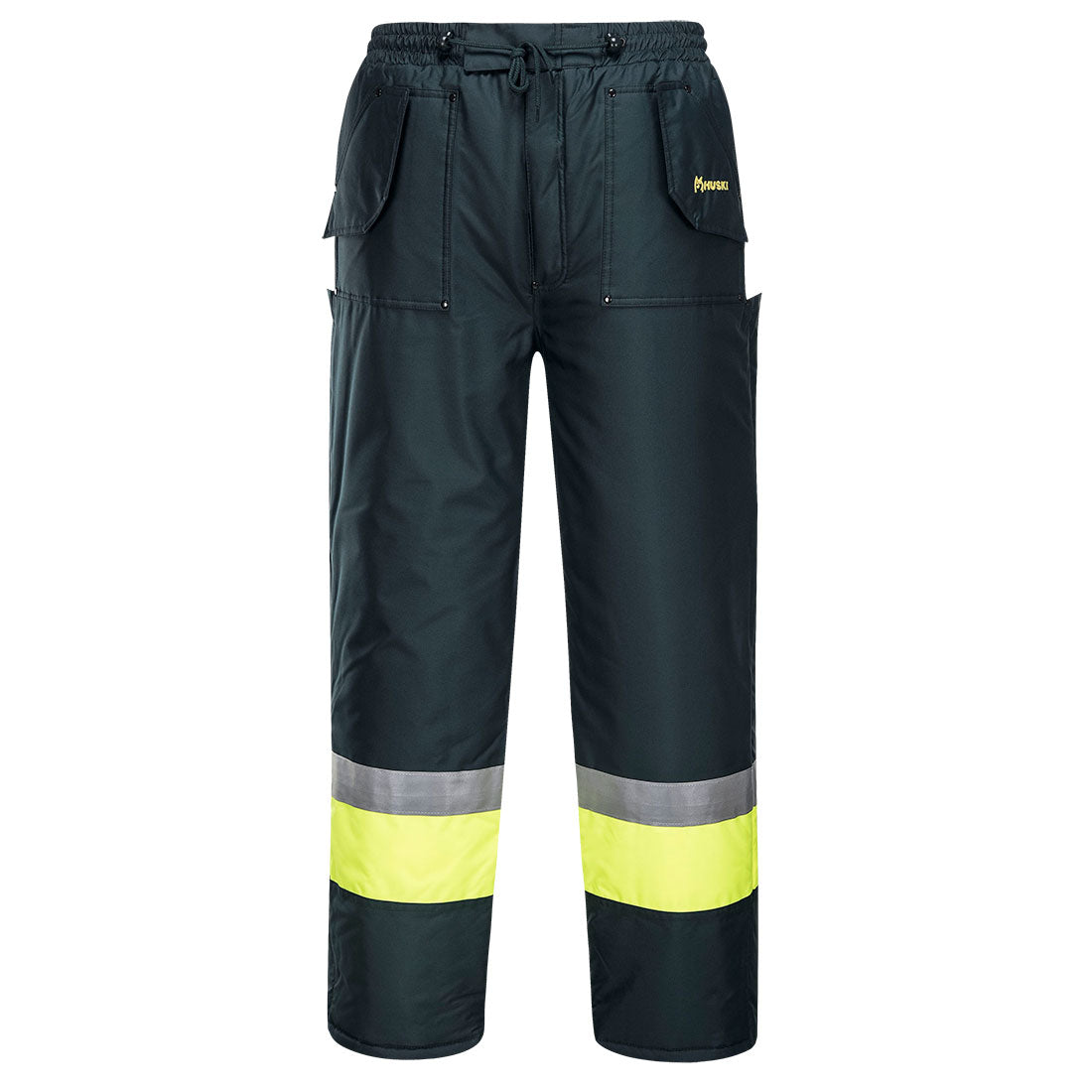 K8047 - Huski Hi-Vis Contrast Freezer Pants in Forest/Yellow