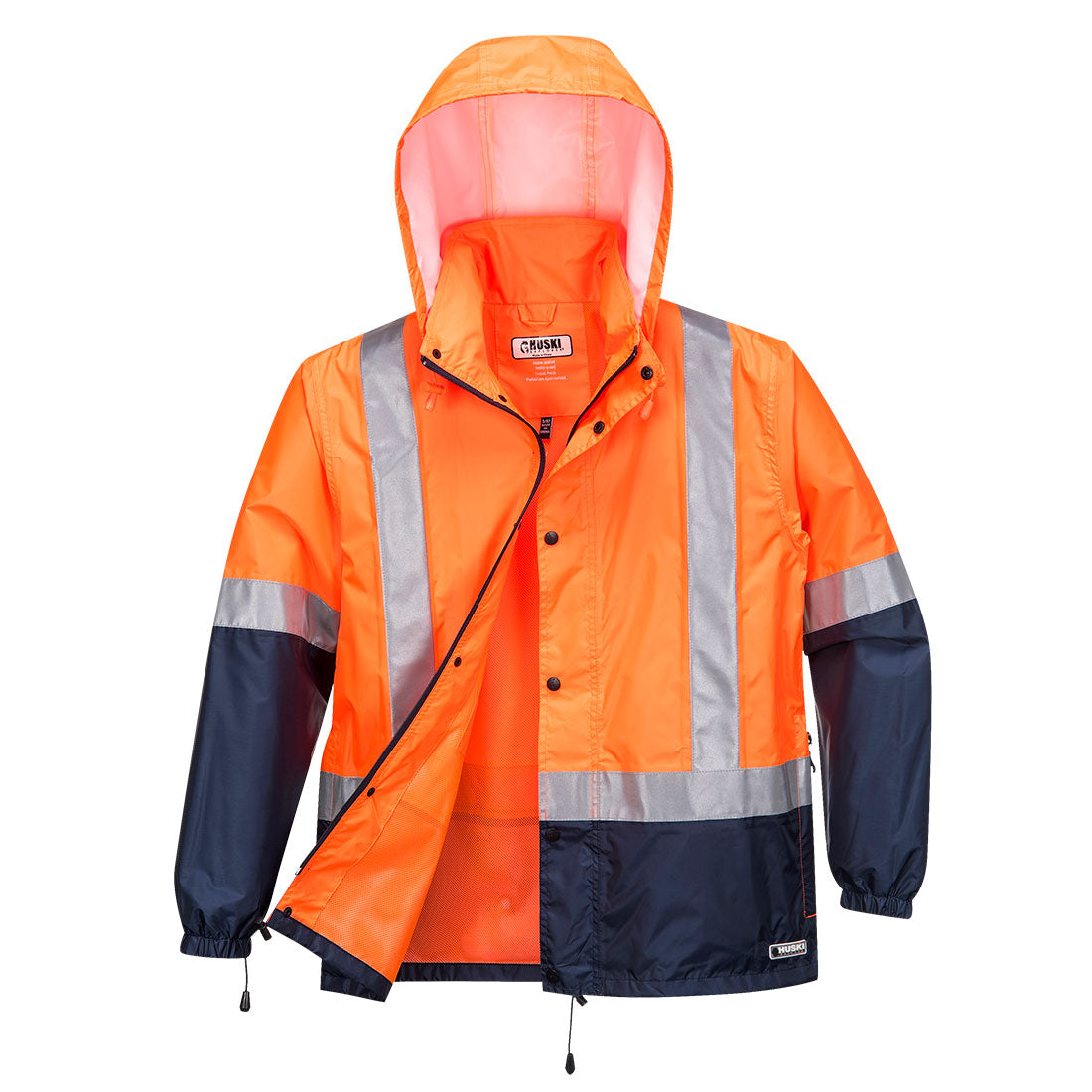 K8069 - HUSKI Socket Packable Jacket in Orange/Navy