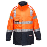 K8095 - Huski Transit Hi-Vis Rain Jacket in Orange/Navy