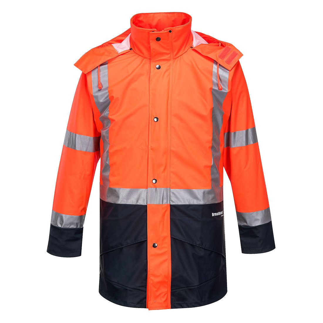 K8104 - Huski Farmers Hi-Vis Contrast Jacket in Orange/Navy