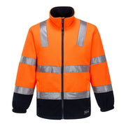 K8158 - Huski Convoy Hi-Vis Contrast Polar Fleece in Orange/Navy