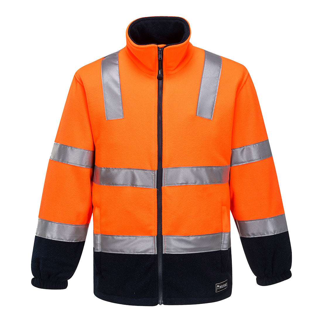K8158 - Huski Convoy Hi-Vis Contrast Polar Fleece in Orange/Navy
