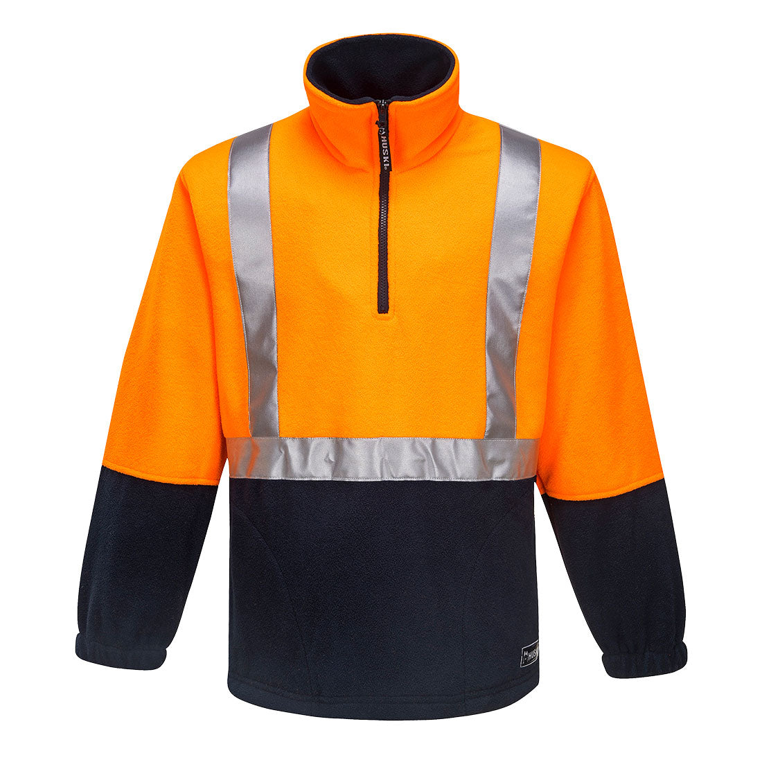 K8162 - Huski Utility Hi-Vis Contrast 1/4 Zip Polar Fleece in Orange/Navy