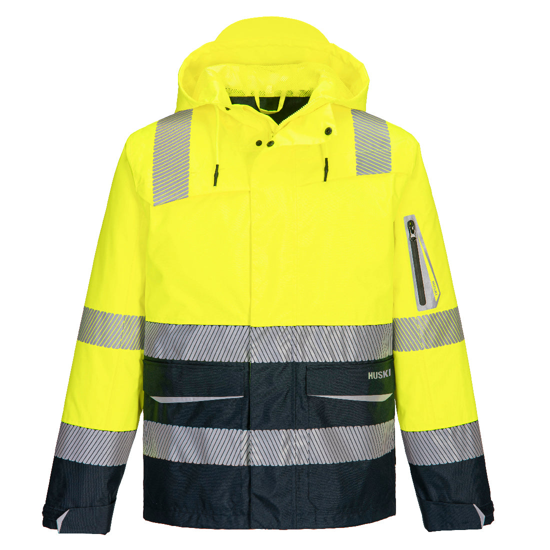 K8201 - Huski Hi-Vis Contrast Rain Jacket in Yellow/Navy
