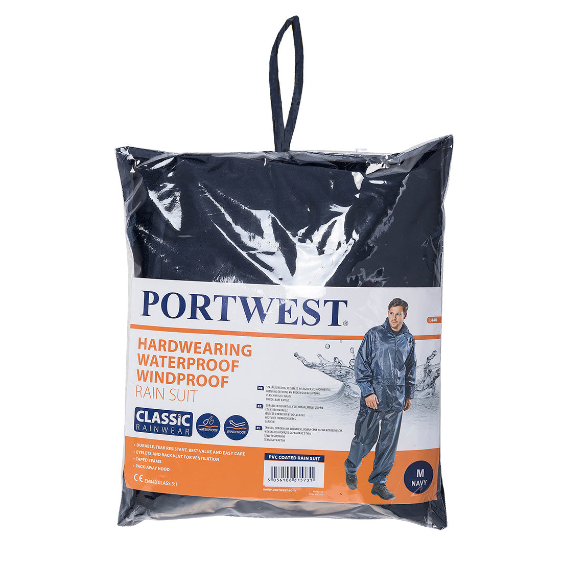 L440 - Essentials Rainsuit (2 Piece Suit) in Navy