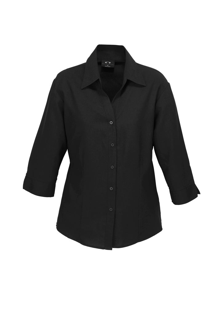 LB3600 Womens Oasis 3/4 Sleeve Shirt - Black