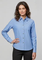 LB6201 Womens Chambray Long Sleeve Shirt - Chambray Blue