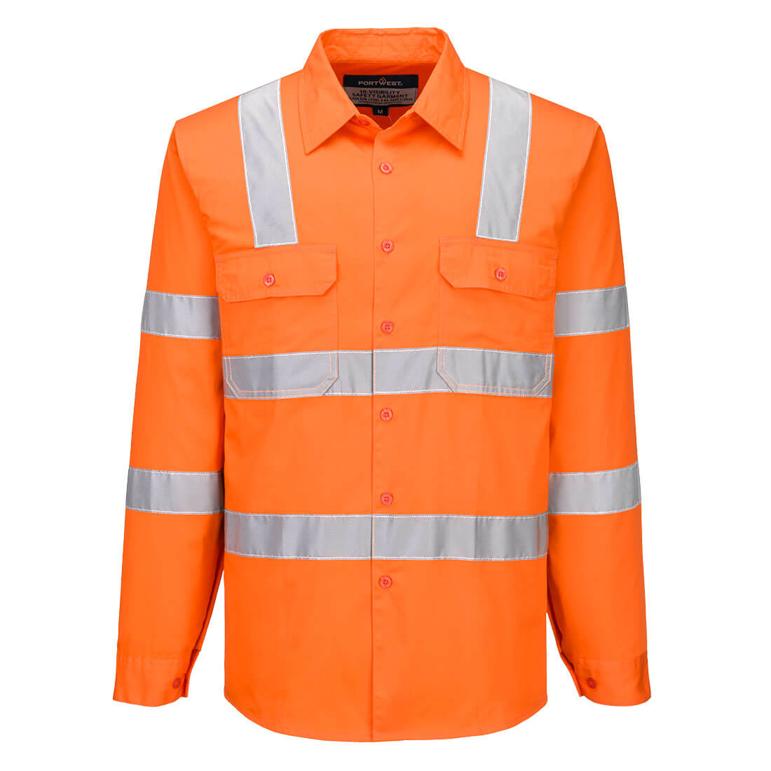 MA103 - Hi-Vis Lightweight Cotton Shirt L/S in Orange