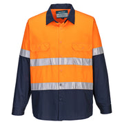 MA801 - Hobart Hi-Vis Lightweight Contrast Shirt L/S in Orange/Navy