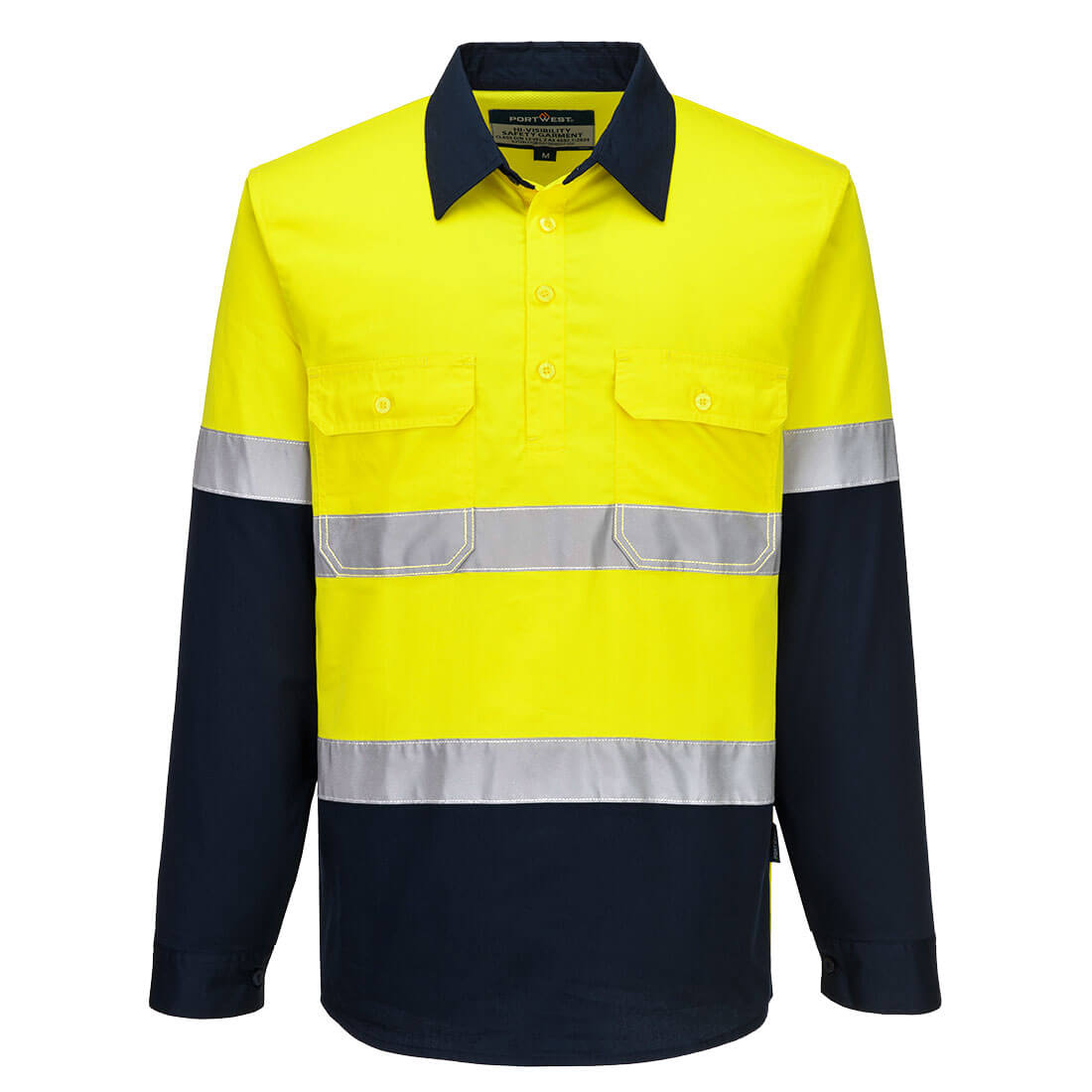 MA804 - Hi-Vis Contrast Closed Front Shirt L/S