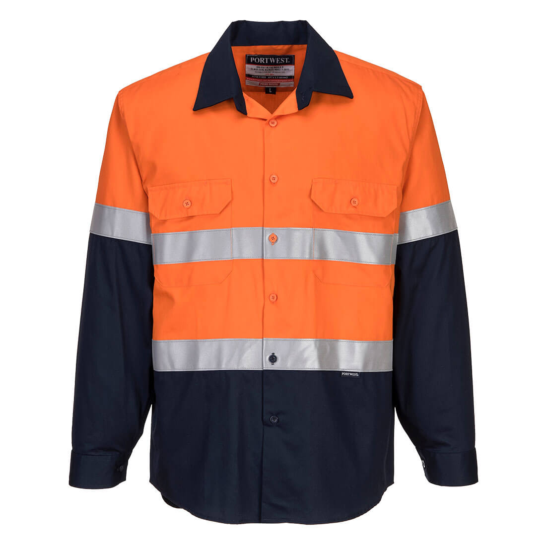 MF101 - Bizflame FR Class D/N Shirt in Orange/Navy