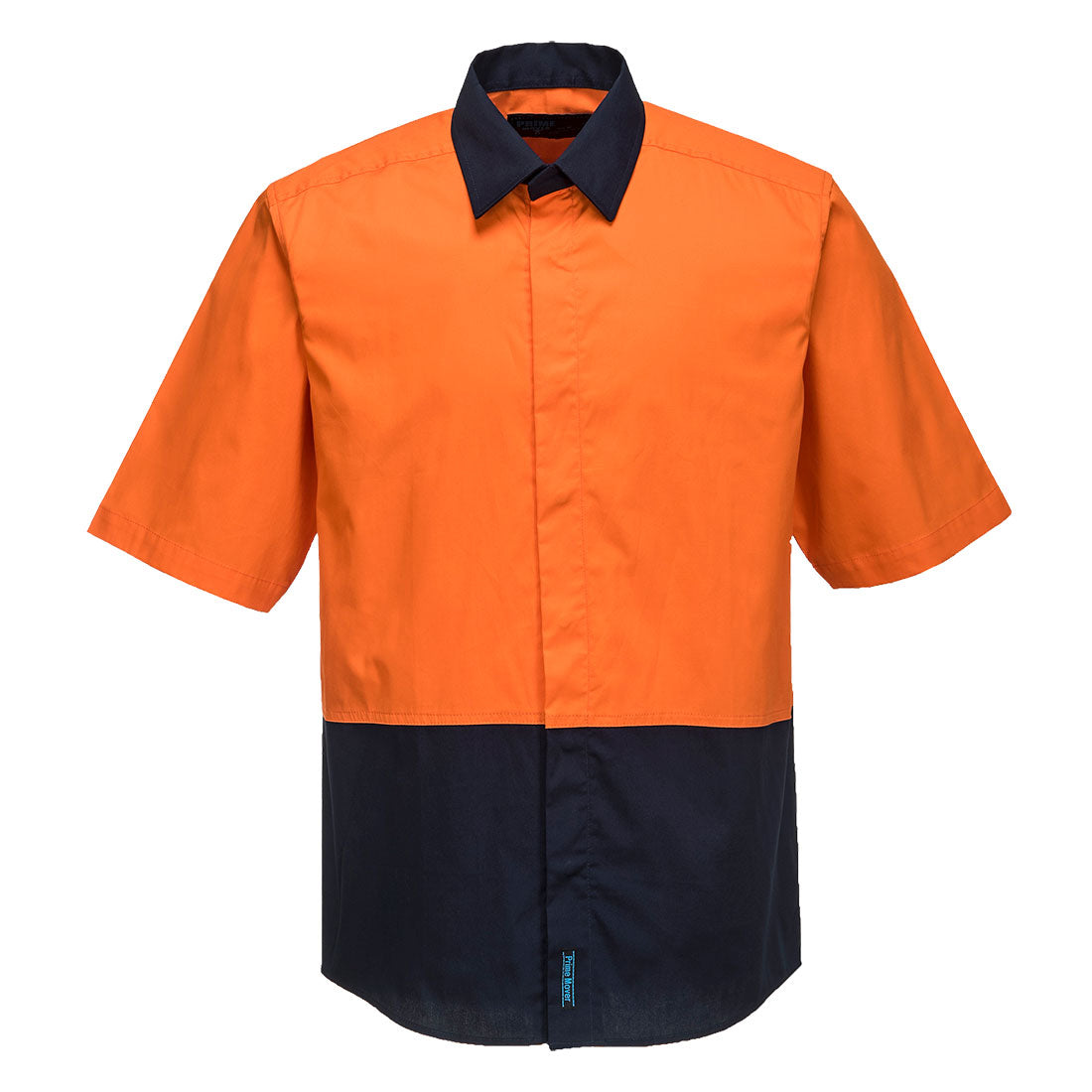 MF152 - Food Industry Lightweight Cotton Shirt in Orange/Navy