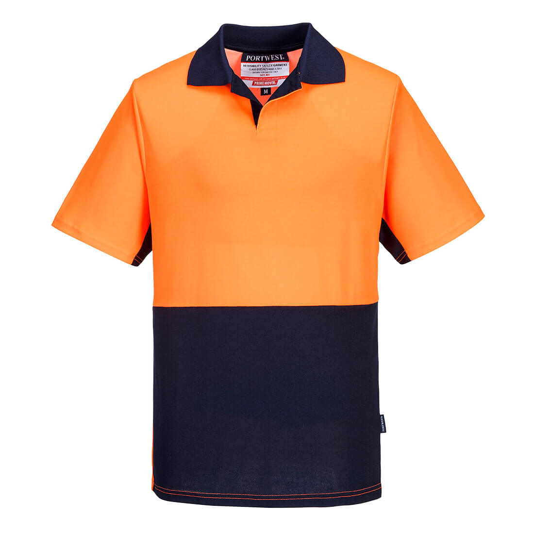 MF210 - Food Industry Cotton Comfort Polo Shirt S/S in Orange/Navy