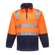 MF215 - Hi-Vis Contrast 1/4 Zip Polar Fleece in Orange/Navy