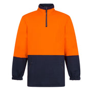 MF515 - Hi-Vis Contrast 1/4 Zip Class D Brush Fleece in Orange/Navy