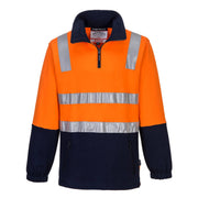 MF615 - Hi-Vis Contrast 1/4 Zip Brush Fleece in Orange/Navy