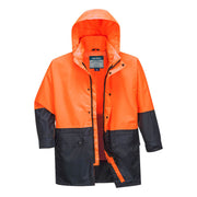 MJ206 - Kimberley Hi-Vis Contrast Class D Rain Traffic Jacket in Orange/Navy