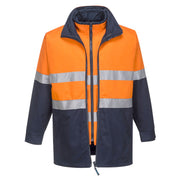 MJ777 - Hume Hi-Vis 4-in-1 Contrast Work Jacket in Orange/Navy