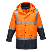 MJ881 - Eyre Hi-Vis 4-in-1 Contrast Jacket in Orange/Navy
