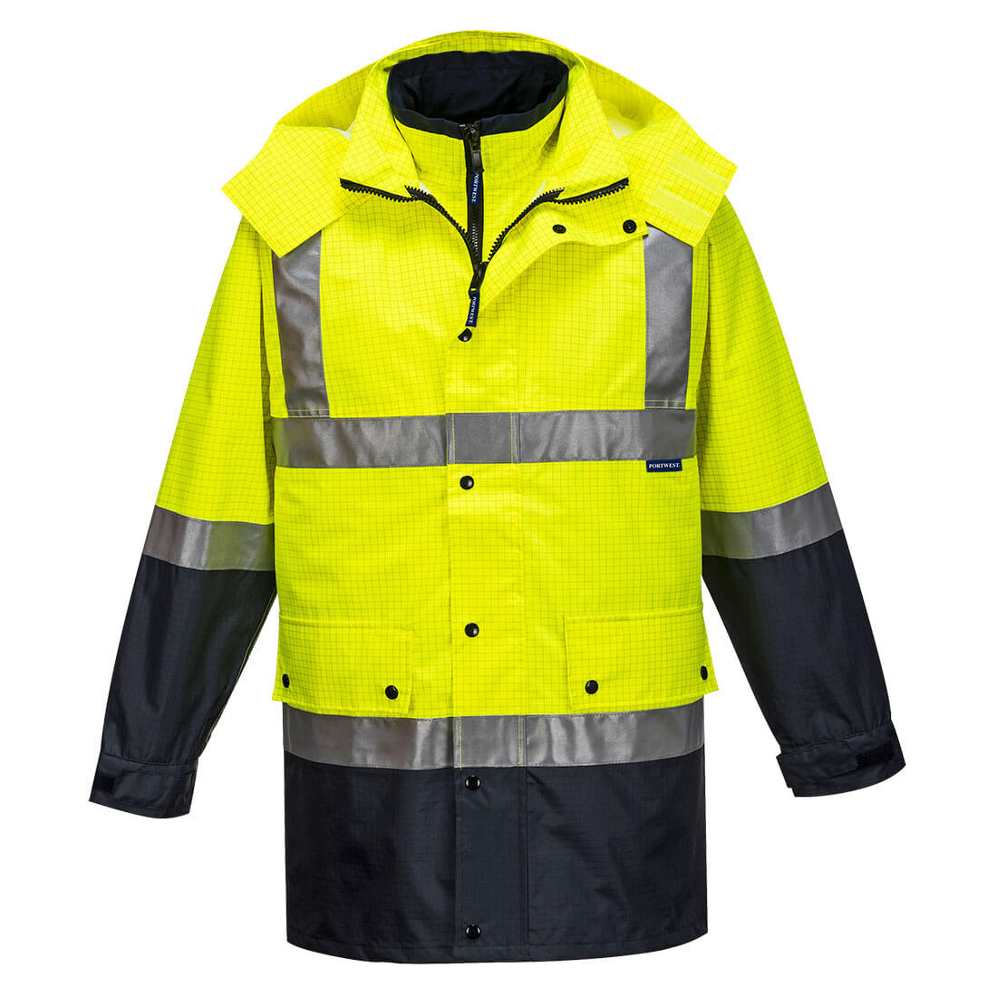 MJ887 - Mackay Hi-Vis Anti-Static 4-in-1 Jacket in Yellow/Navy