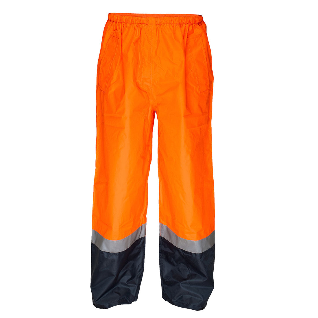 MP202 - Hi-Vis Contrast Rain Pants in Orange/Navy