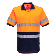 MP410 - Hi-Vis Class D/N Contrast Polo shirt S/S in Orange/Navy