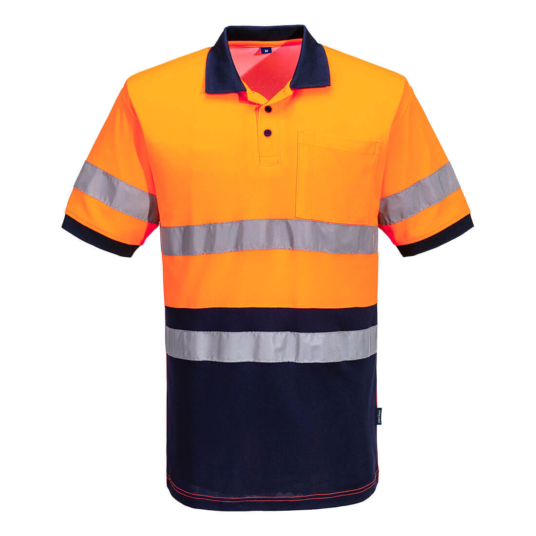 MP410 - Hi-Vis Class D/N Contrast Polo shirt S/S in Orange/Navy