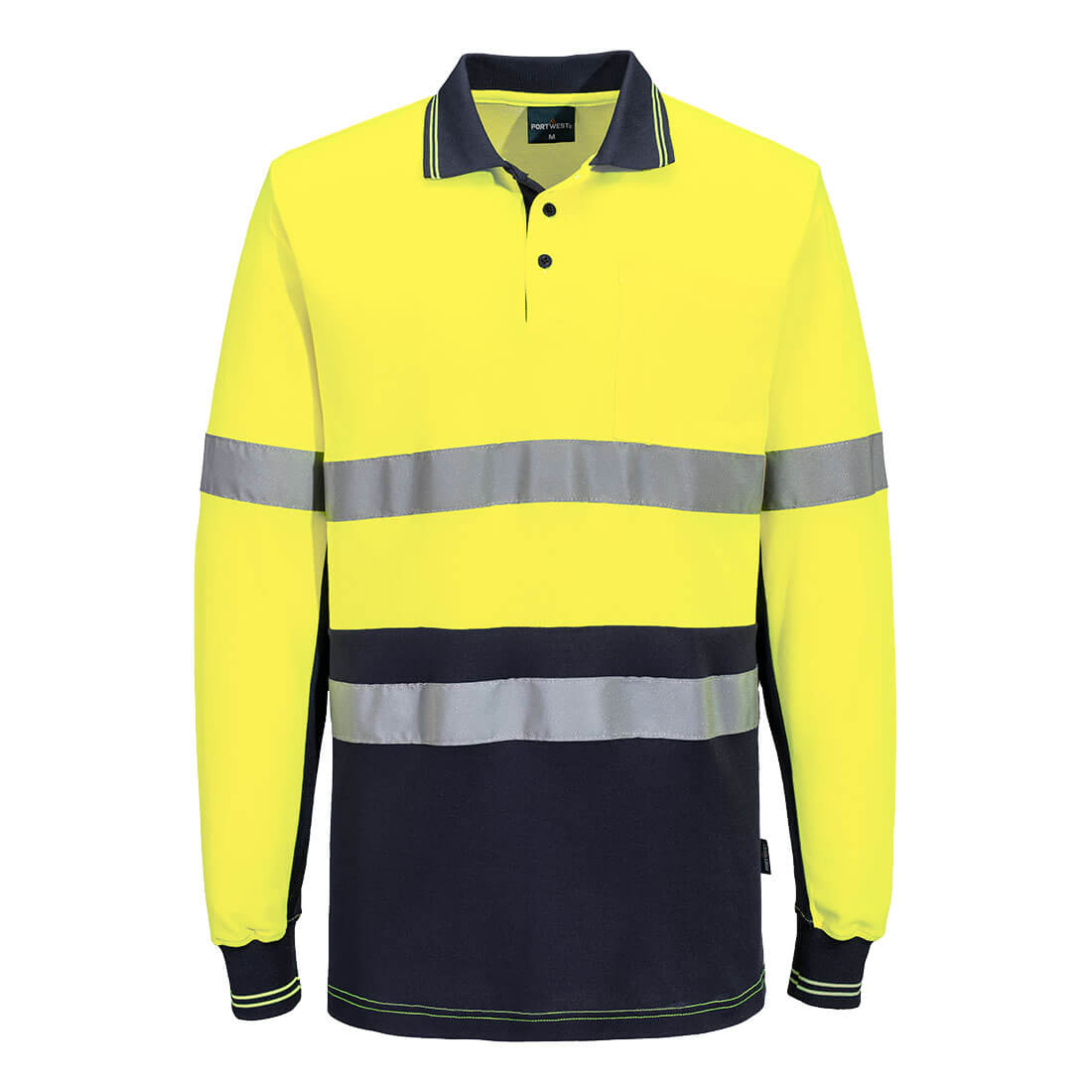 MP413 - Hi-Vis Class D/N Cotton Comfort  Contrast Polo Shirt L/S