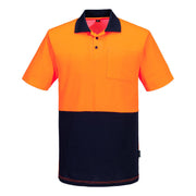 MP415 - Hi-Vis Cotton Comfort Contrast Class D Polo Shirt S/S in Orange/Navy