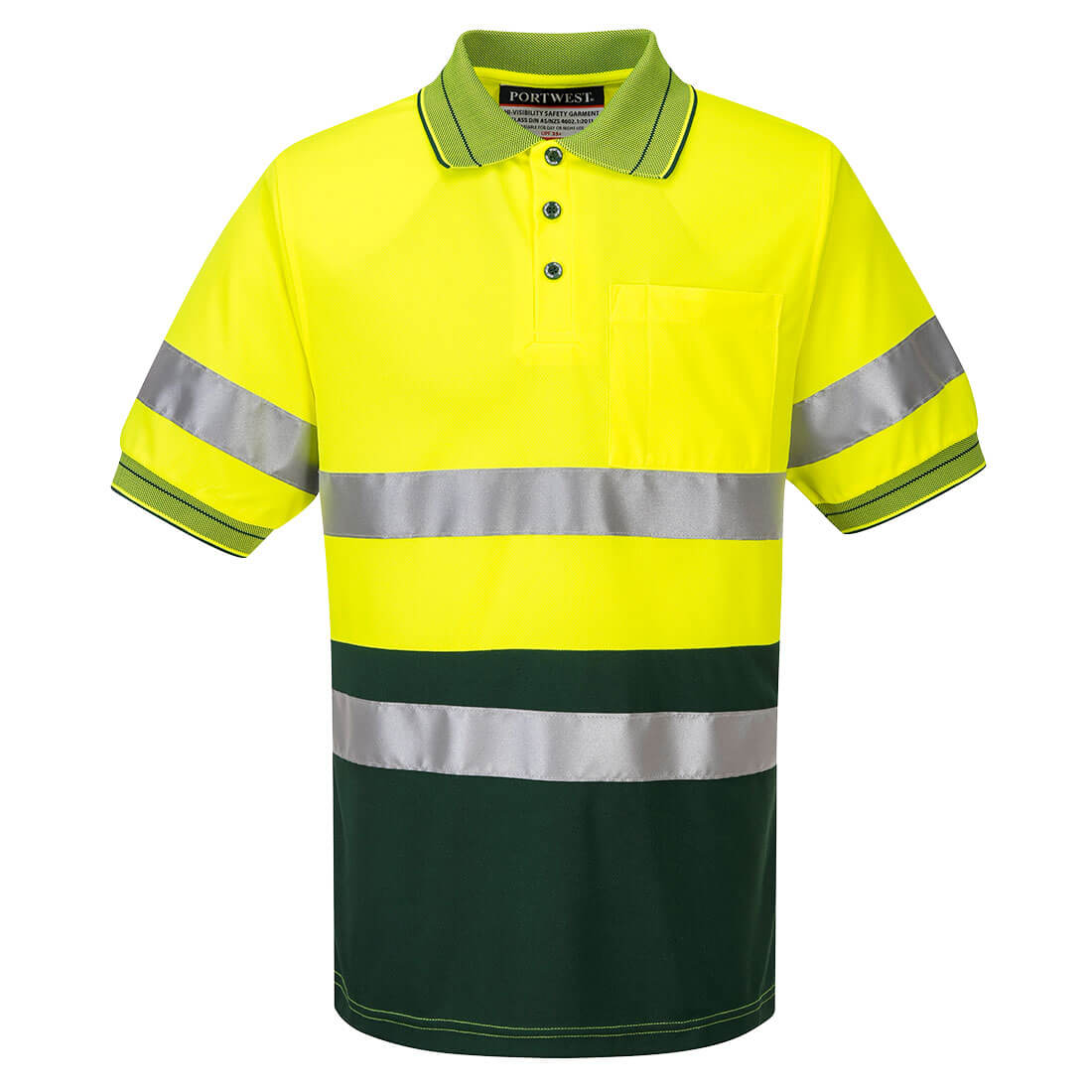 MP510 - Hi-Vis Contrast Polo Shirt S/S in Yellow/Green