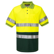 MP510 - Hi-Vis Contrast Polo Shirt S/S in Yellow/Green