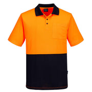 MP610 - Hi Vis Class D Contrast Polo Shirt S/S in Orange/Navy