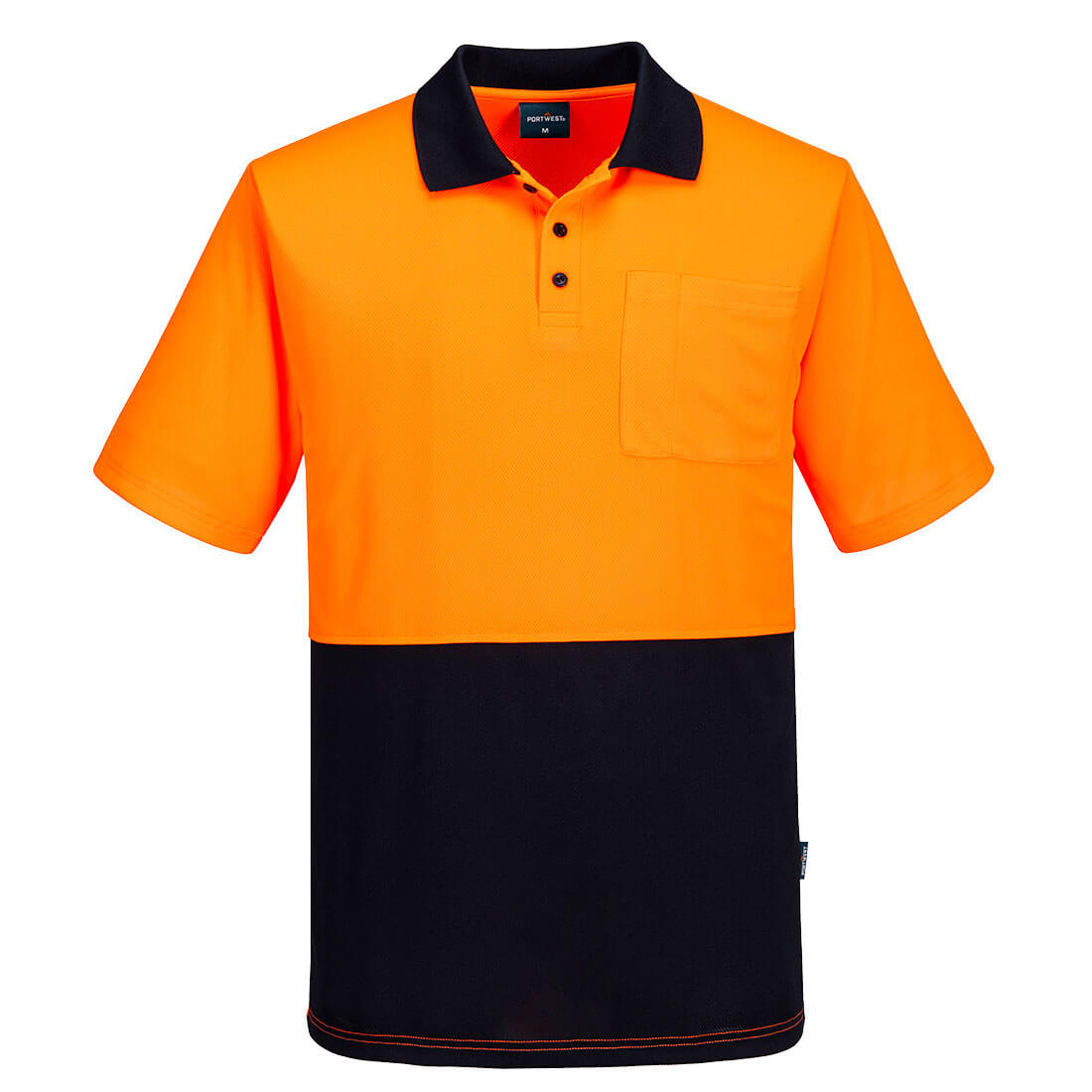MP610 - Hi Vis Class D Contrast Polo Shirt S/S in Orange/Navy