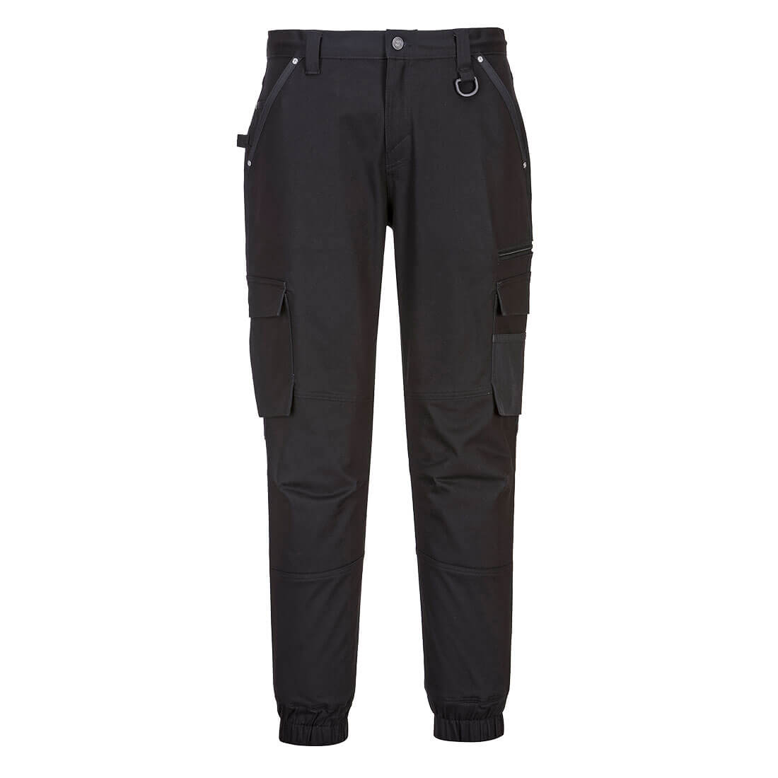 MP703 - KX3 Stretch Slim Fit Cuffed Work Pants in Black