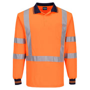 MP713 - Hi-Vis X Back Polo Shirt L/S in Orange