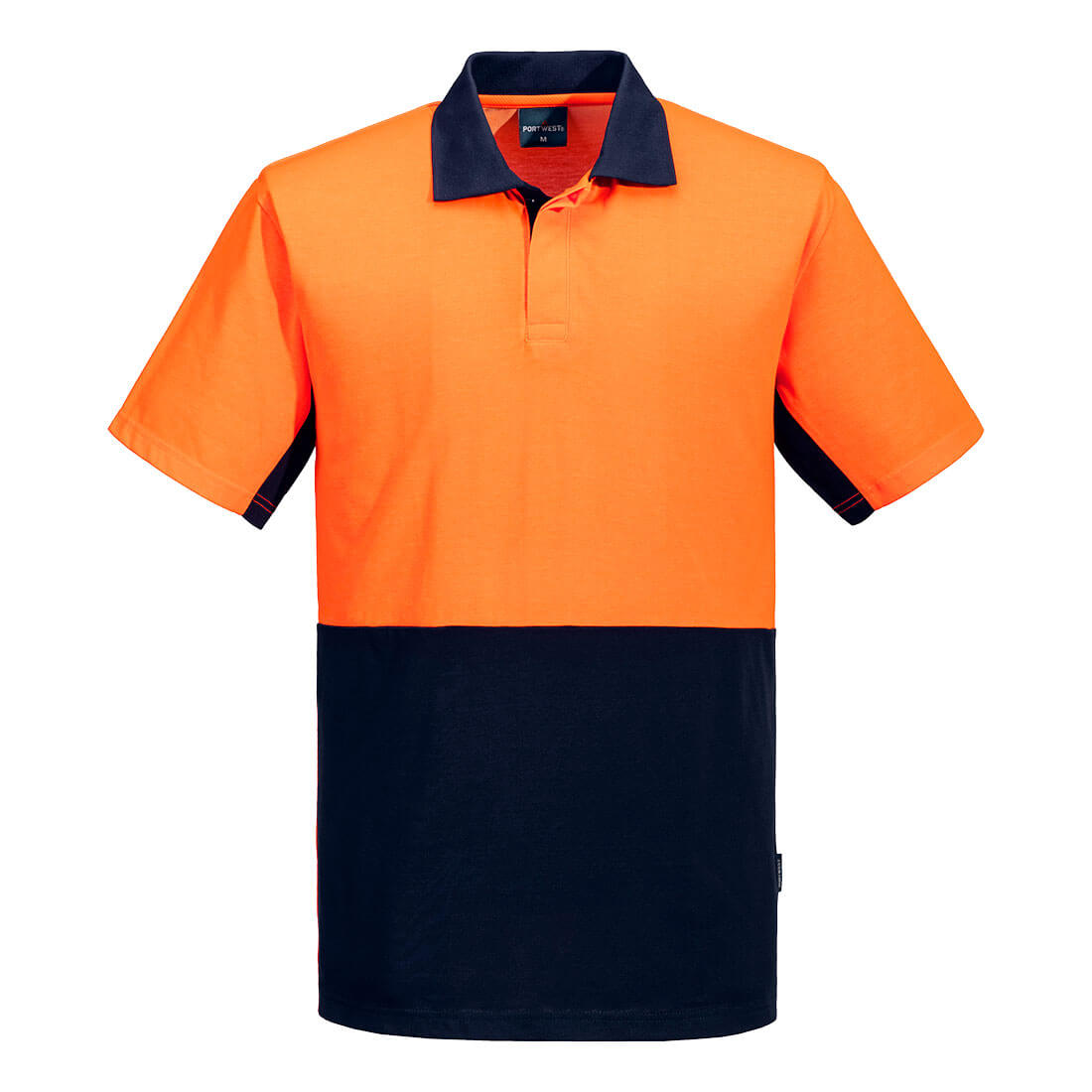 MP810 - Hi-Vis Contrast Class D Polo Shirt S/S in Orange/Navy